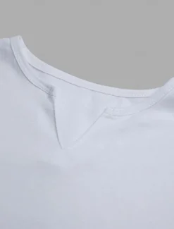 Discount OUKU Men's T Shirt Short Sleeves V Neck Summer Plain Streetwear Stylish Modern Style Vacation Going out Casual Daily Black White Pink Top Tee for Men