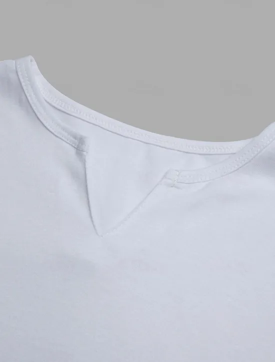 Discount OUKU Men's T Shirt Short Sleeves V Neck Summer Plain Streetwear Stylish Modern Style Vacation Going out Casual Daily Black White Pink Top Tee for Men