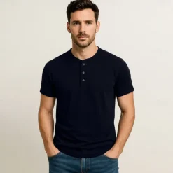Best OUKU Men's T Shirt Short Sleeve Solid Daily Casual Button Up Quick Dry Henley School Outdoor Vacation All Seasons Dark Grey Black White Henley T-Shirt