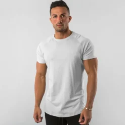 Sale OUKU Men's T Shirt Short Sleeve Crew Neck Summer Plain Sports Fashion Lightweight Vacation Casual Holiday Black White Blue Top Tee for Men