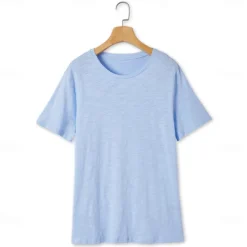 Discount OUKU Men's T Shirt Short Sleeve Crew Neck Summer Plain Fashion Classic Comfortable Crewneck Street Casual Sports Black White Blue Top Tee for Men