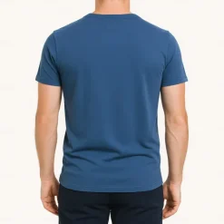 New OUKU Men's T Shirt Short Sleeve V Neck Summer All Seasons Solid Color Daily Casual Daily Casual Pocket V Neck Vacation Causal Casual Light Blue Black White Top Tee for Men