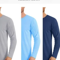 New OUKU Men's T Shirt Sun Protection T-shirts Long Sleeve Crew Neck Summer Spring & Fall Solid Color Active Crewneck Outdoor Casual Athleisure Dark Grey Navy Black Top Tee for Men