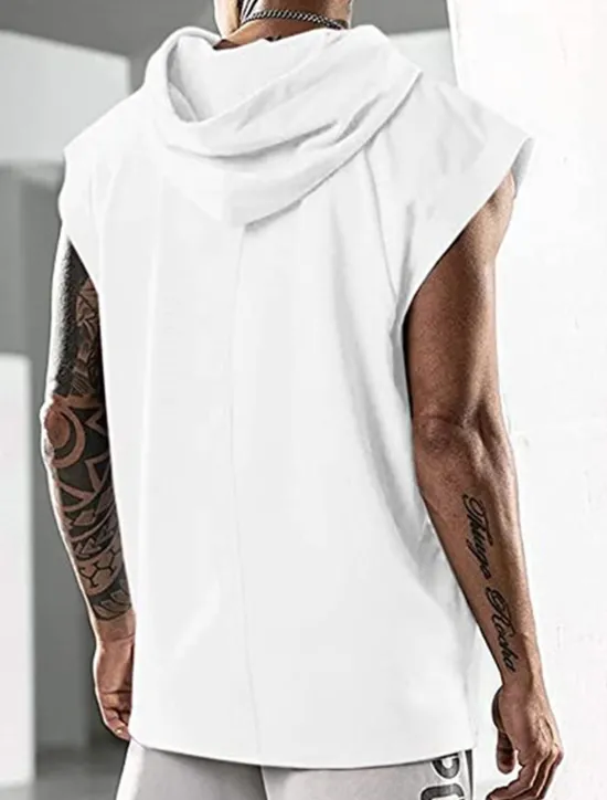 Best OUKU Men's T Shirt Tank Top Hoodie Short Sleeve Hooded Summer Plain Fashion Classic Casual Outdoor Street Casual Black White Army Green Top Tee for Men