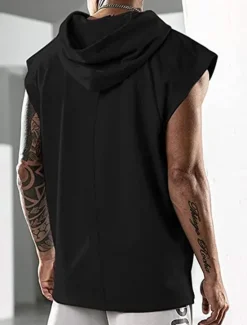 Best OUKU Men's T Shirt Tank Top Hoodie Short Sleeve Hooded Summer Plain Fashion Classic Casual Outdoor Street Casual Black White Army Green Top Tee for Men