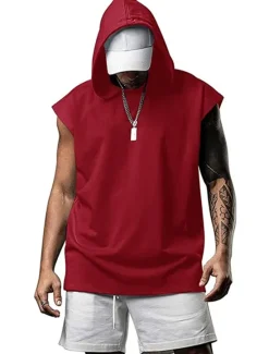 Best OUKU Men's T Shirt Tank Top Hoodie Short Sleeve Hooded Summer Plain Fashion Classic Casual Outdoor Street Casual Black White Army Green Top Tee for Men