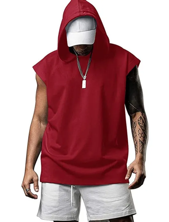 Best OUKU Men's T Shirt Tank Top Hoodie Short Sleeve Hooded Summer Plain Fashion Classic Casual Outdoor Street Casual Black White Army Green Top Tee for Men