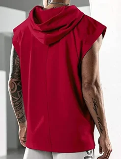 Best OUKU Men's T Shirt Tank Top Hoodie Short Sleeve Hooded Summer Plain Fashion Classic Casual Outdoor Street Casual Black White Army Green Top Tee for Men
