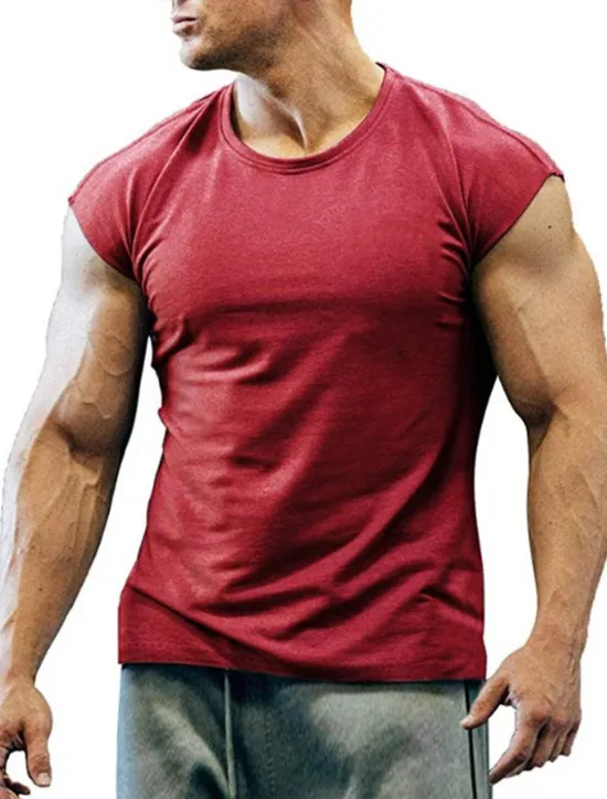 Discount OUKU Men's T Shirt Tank Top Moisture Wicking Shirts Sleeveless Crew Neck Summer Plain Sports Fashion Lightweight Vacation Casual Holiday Black White Army Green Top Tee for Men