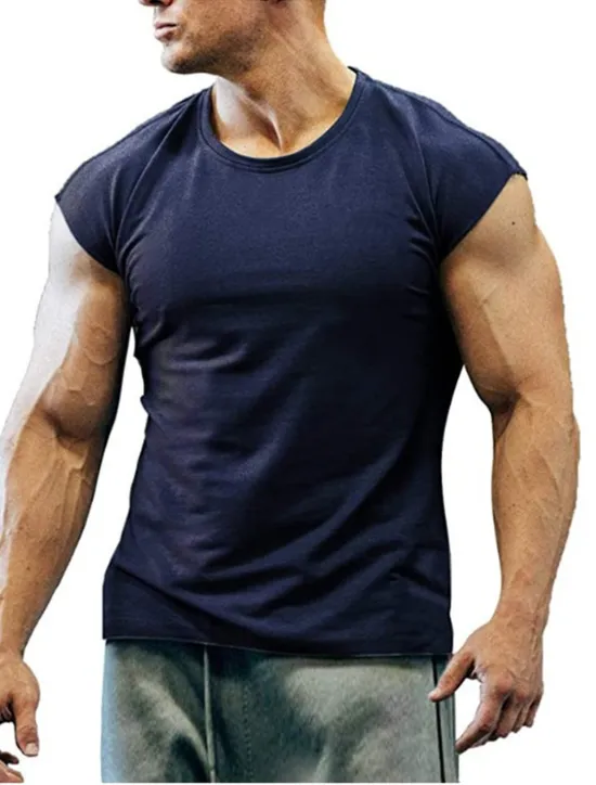Discount OUKU Men's T Shirt Tank Top Moisture Wicking Shirts Sleeveless Crew Neck Summer Plain Sports Fashion Lightweight Vacation Casual Holiday Black White Army Green Top Tee for Men