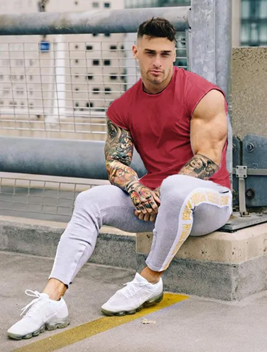 Discount OUKU Men's T Shirt Tank Top Moisture Wicking Shirts Sleeveless Crew Neck Summer Plain Sports Fashion Lightweight Vacation Casual Holiday Black White Army Green Top Tee for Men