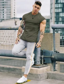 Discount OUKU Men's T Shirt Tank Top Moisture Wicking Shirts Sleeveless Crew Neck Summer Plain Sports Fashion Lightweight Vacation Casual Holiday Black White Army Green Top Tee for Men