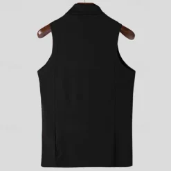 Outlet OUKU Men's T Shirt Tank Top Turtleneck shirt Sleeveless Turtleneck Summer Solid Color Pit Strip Fashion Designer Muscle Ribbed Outdoor Dailywear Black White Top Tee for Men