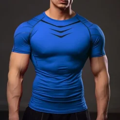 Online OUKU Men's T shirt Tee Gym Shirt Sports T-Shirt Crew Neck Short Sleeve Sports & Outdoor Vacation Casual Daily Gym Quick dry Breathable Plain Black Red Activewear Fashion Basic