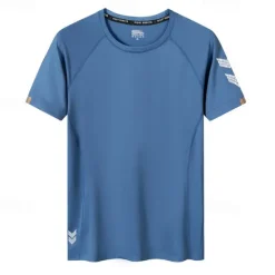 Hot OUKU Men's T shirt Tee Gym Shirt Sports T-Shirt Crew Neck Short Sleeve Sports & Outdoor Vacation Casual Daily Gym Quick dry Breathable Plain Black White Activewear Fashion Basic