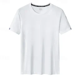Hot OUKU Men's T shirt Tee Gym Shirt Sports T-Shirt Crew Neck Short Sleeve Sports & Outdoor Vacation Casual Daily Gym Quick dry Breathable Plain Black White Activewear Fashion Basic