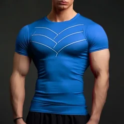 Discount OUKU Men's T shirt Tee Gym Shirt Sports T-Shirt Crew Neck Short Sleeve Sports & Outdoor Vacation Casual Daily Gym Quick dry Breathable Plain Black Red Activewear Fashion Basic