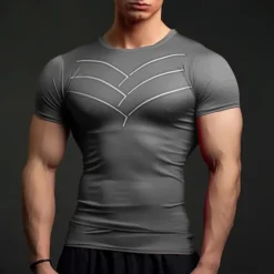 Discount OUKU Men's T shirt Tee Gym Shirt Sports T-Shirt Crew Neck Short Sleeve Sports & Outdoor Vacation Casual Daily Gym Quick dry Breathable Plain Black Red Activewear Fashion Basic