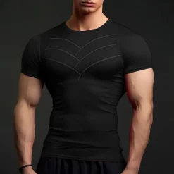Discount OUKU Men's T shirt Tee Gym Shirt Sports T-Shirt Crew Neck Short Sleeve Sports & Outdoor Vacation Casual Daily Gym Quick dry Breathable Plain Black Red Activewear Fashion Basic