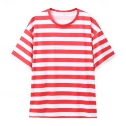 Outlet OUKU Men's T Shirt Tee Short Sleeve Shirt Tee Top Short Sleeve Crew Neck Spring & Summer Striped Fashion Designer Basic Vacation Street Going out Black Yellow Red Top Tee for Men