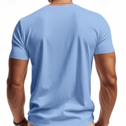 Clearance OUKU Men's T Shirt Tee Short Sleeve Shirt Tee Top Short Sleeve V Neck Summer Plain Fashion Designer Basic Classic Vacation Street Going out Black White Orange Top Tee for Men