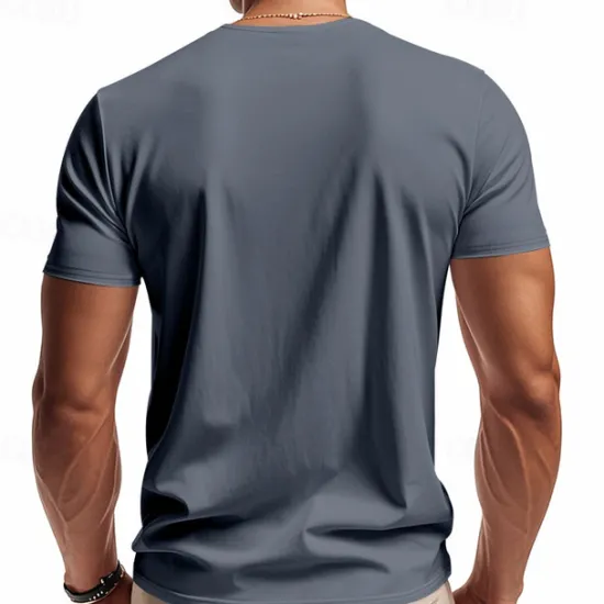 Clearance OUKU Men's T Shirt Tee Short Sleeve Shirt Tee Top Short Sleeve V Neck Summer Plain Fashion Designer Basic Classic Vacation Street Going out Black White Orange Top Tee for Men