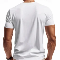 Clearance OUKU Men's T Shirt Tee Short Sleeve Shirt Tee Top Short Sleeve V Neck Summer Plain Fashion Designer Basic Classic Vacation Street Going out Black White Orange Top Tee for Men