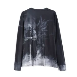 Best OUKU Men's T shirt Tee Tee Graphic Human Collar Green Black Blue Purple Yellow 3D Print Outdoor Street Long Sleeve Lace up Print Clothing Apparel Basic Designer Casual Classic