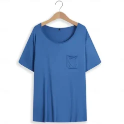 Online OUKU Men's T Shirt Tee Top Short Sleeve Crew Neck Summer Plain Sports Fashion Lightweight Pocket Vacation Casual Holiday Black White Blue Top Tee for Men