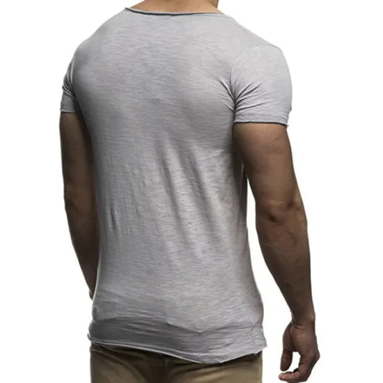 New OUKU Men's T Shirt Tee Top Short Sleeves V Neck Summer Plain Fashion Designer Basic Vacation Street Going out Black White Red Top Tee for Men