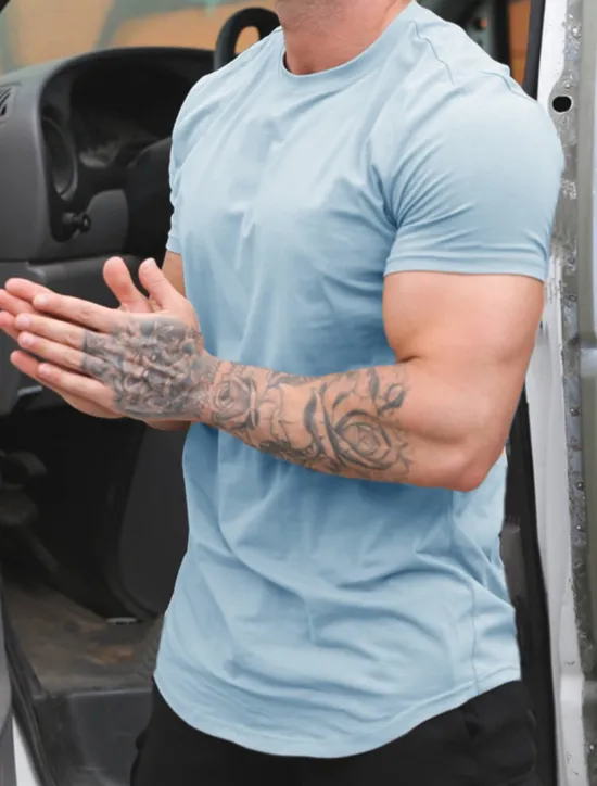 New OUKU Men's T Shirt Tee Top Short Sleeves Crew Neck Summer Plain Fashion Designer Basic Vacation Street Going out Black White khaki Top Tee for Men