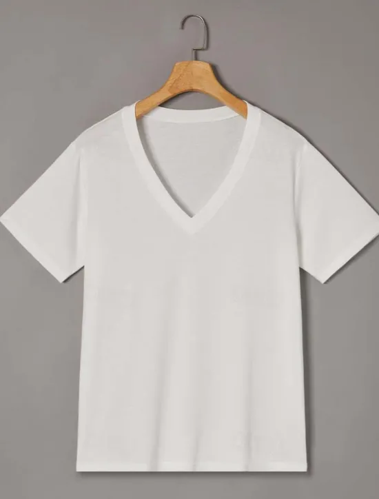 New OUKU Men's T Shirt Tee Top Short Sleeves V Neck Summer Plain Designer Basic Modern Contemporary Classic Style Vacation Street Going out Black White Pink Top Tee for Men