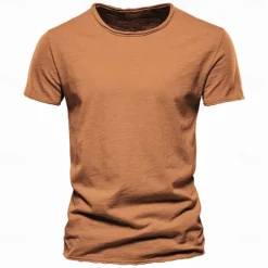 Discount OUKU Men's T Shirt Tee Top Short Sleeves Crew Neck Summer Plain Fashion Designer Basic Classic Style Vacation Street Going out Black White Pink Top Tee for Men
