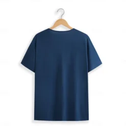 Hot OUKU Men's T Shirt Tee Top Short Sleeve V Neck Spring & Summer Plain Fashion Designer Basic Lace up Vacation Street Going out Army Green Dark Grey Black Top Tee for Men
