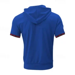 OUKU Men's T Shirt T-shirt Suits Tee Tee Top Short Sleeve Hooded Spring & Summer Plain Fashion Designer Basic 2 Piece Vacation Street Going out Black White Royal Blue Top Tee for Men