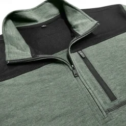 Online OUKU Men's T Shirt Zip Polo Tactical t shirt Tee Top Long Sleeve Quarter Zip Banded Collar Spring & Fall Color Block Daily Casual Street Style Pocket Quarter Zip Outdoor Street Causal Blue Green Wine Top