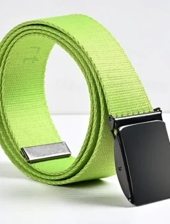 New OUKU Men's Tactical Belt Canvas Belt Black White Canvas Plain Daily Wear Going out Weekend