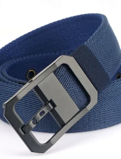 Outlet OUKU Men's Tactical Belt Canvas Belt Nylon Belt Waist Belt Black White Alloy Durable Adjustable Plain Outdoor Daily
