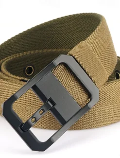 Outlet OUKU Men's Tactical Belt Canvas Belt Nylon Belt Waist Belt Black White Alloy Durable Adjustable Plain Outdoor Daily
