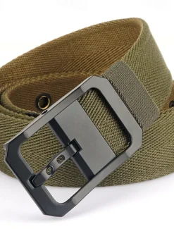 Outlet OUKU Men's Tactical Belt Canvas Belt Nylon Belt Waist Belt Black White Alloy Durable Adjustable Plain Outdoor Daily