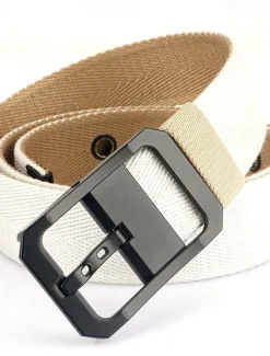 Outlet OUKU Men's Tactical Belt Canvas Belt Nylon Belt Waist Belt Black White Alloy Durable Adjustable Plain Outdoor Daily