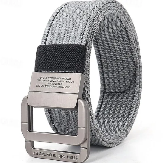 Discount OUKU Men's Tactical Belt Frame Buckle black red jumper Khaki Jumper Fashion Sporty Casual Daily