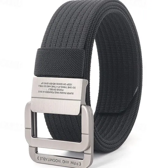 Discount OUKU Men's Tactical Belt Frame Buckle black red jumper Khaki Jumper Fashion Sporty Casual Daily