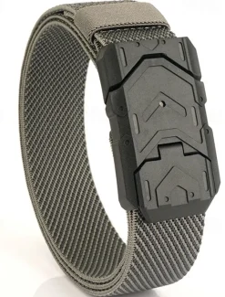 Hot OUKU Men's Tactical Belt Magnetic Buckle Belt Waist Belt Black Blue Nylon Durable Adjustable Plain Outdoor Daily