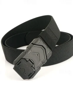 Hot OUKU Men's Tactical Belt Magnetic Buckle Belt Waist Belt Black Blue Nylon Durable Adjustable Plain Outdoor Daily
