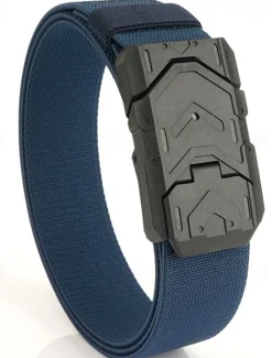Hot OUKU Men's Tactical Belt Magnetic Buckle Belt Waist Belt Black Royal Blue Nylon Durable Adjustable Plain Outdoor Daily