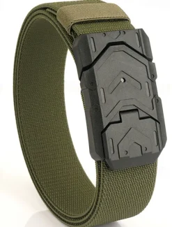 Hot OUKU Men's Tactical Belt Magnetic Buckle Belt Waist Belt Black Royal Blue Nylon Durable Adjustable Plain Outdoor Daily