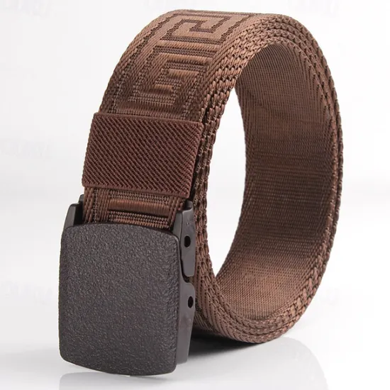 Sale OUKU Men's Tactical Belt Nylon Web Work Belt Black Kakhi Nylon Plain Daily Wear Going out Weekend