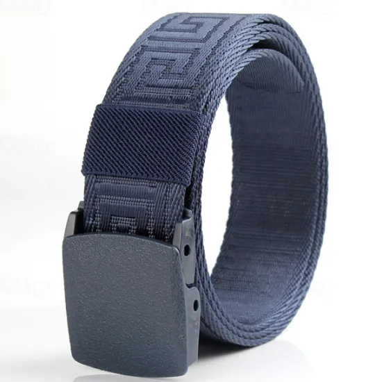Sale OUKU Men's Tactical Belt Nylon Web Work Belt Black Kakhi Nylon Plain Daily Wear Going out Weekend