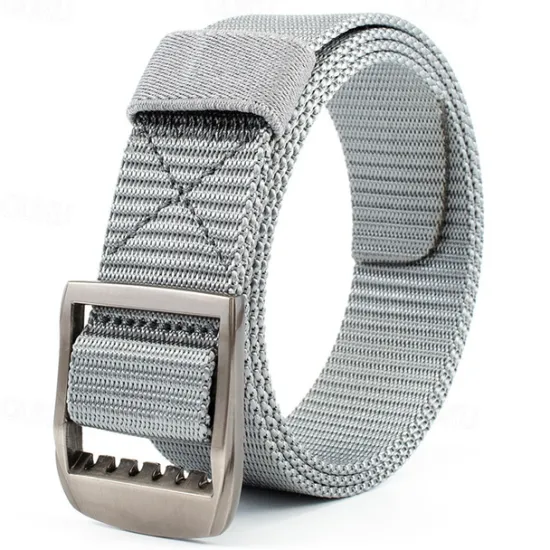 Online OUKU Men's Tactical Belt Nylon Web Work Belt Black Kakhi Nylon Alloy Plain Daily Wear Going out Weekend